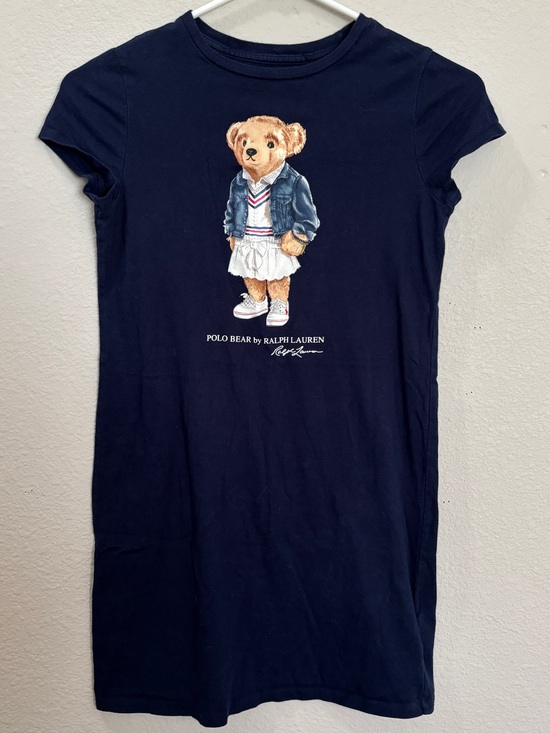 Polo Ralph Lauren Other - Polo Ralph Lauren Girls Polo Bear T-Shirt Dress Navy Size Medium (8-10)